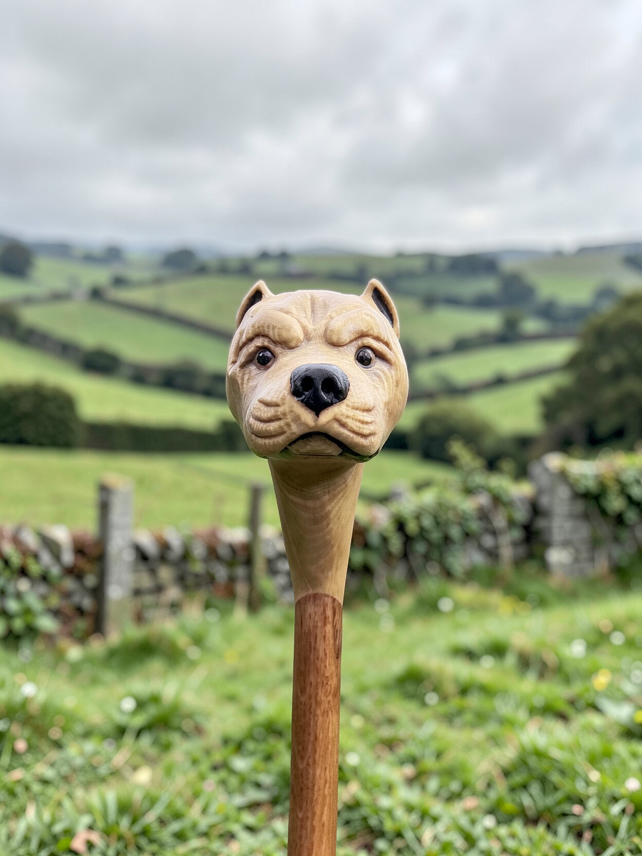 Fawn XXL Bully Dog walking stick